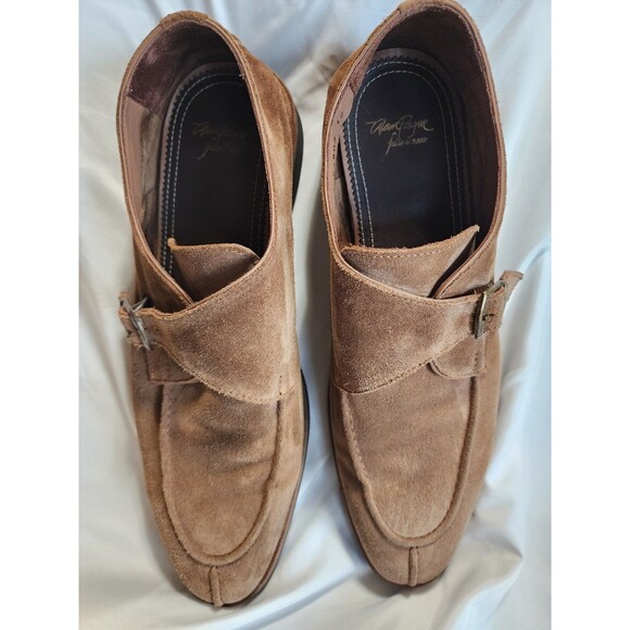 ALAN PAYNE Basel Suede Monk Strap Single Buckle Tan Men Dress Shoes Sz 12 Turkey - Picture 4 of 16